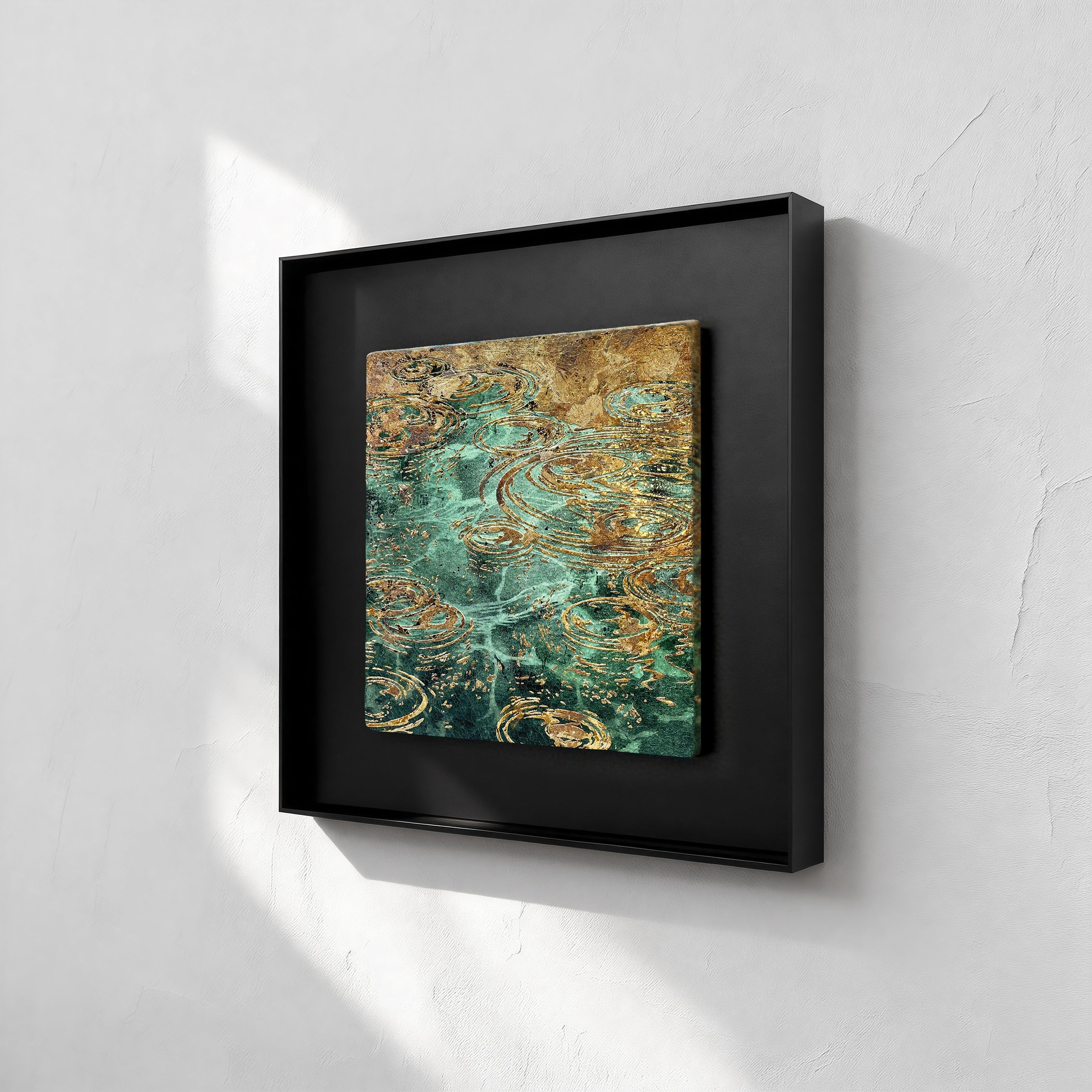 Still Water, Deep Current — Patinated Foil Grand · Aura Frame