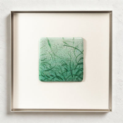 Cyan Field Vein Texture Handcrafted Art