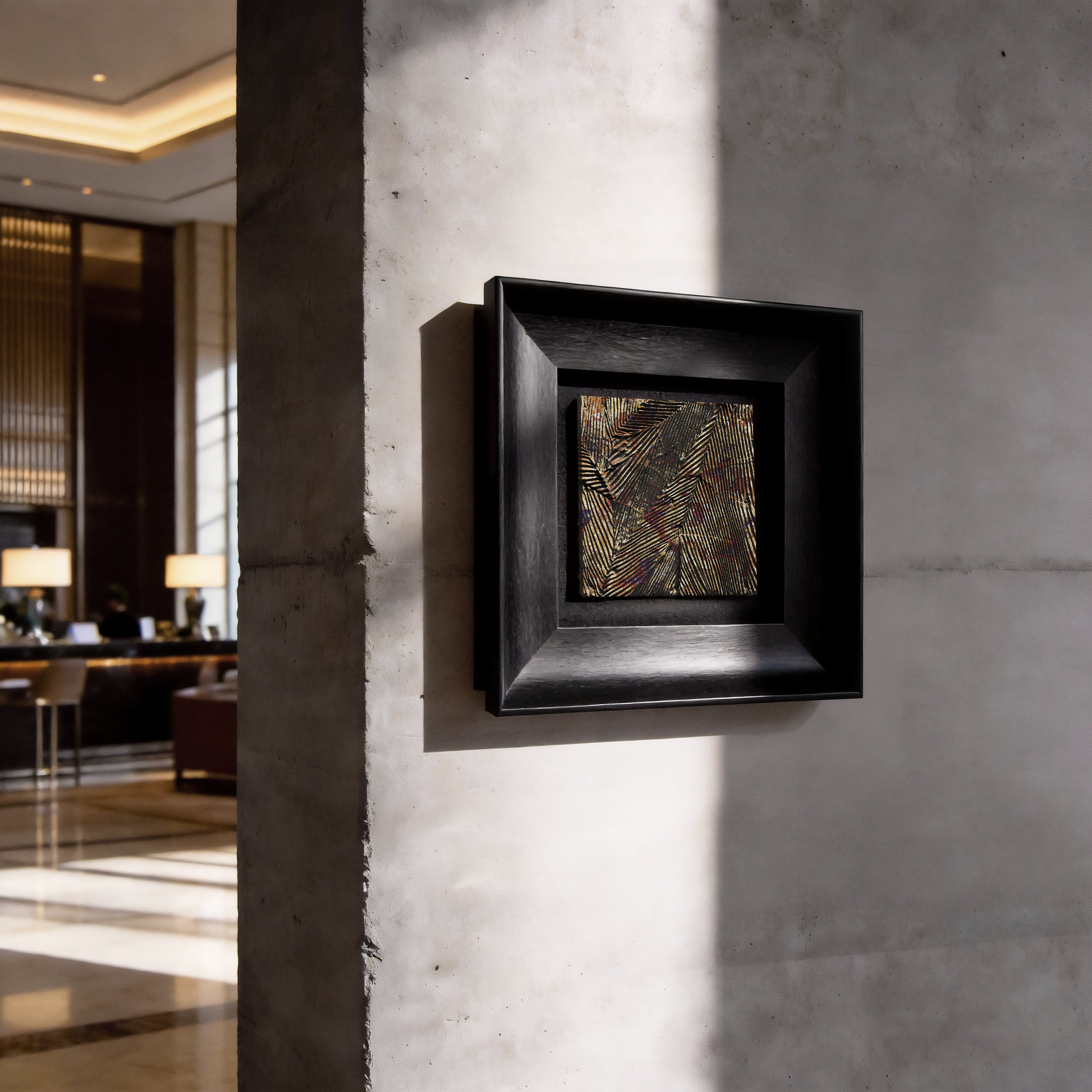 Black Gold Mountain Range Fired Foil Handcrafted Art