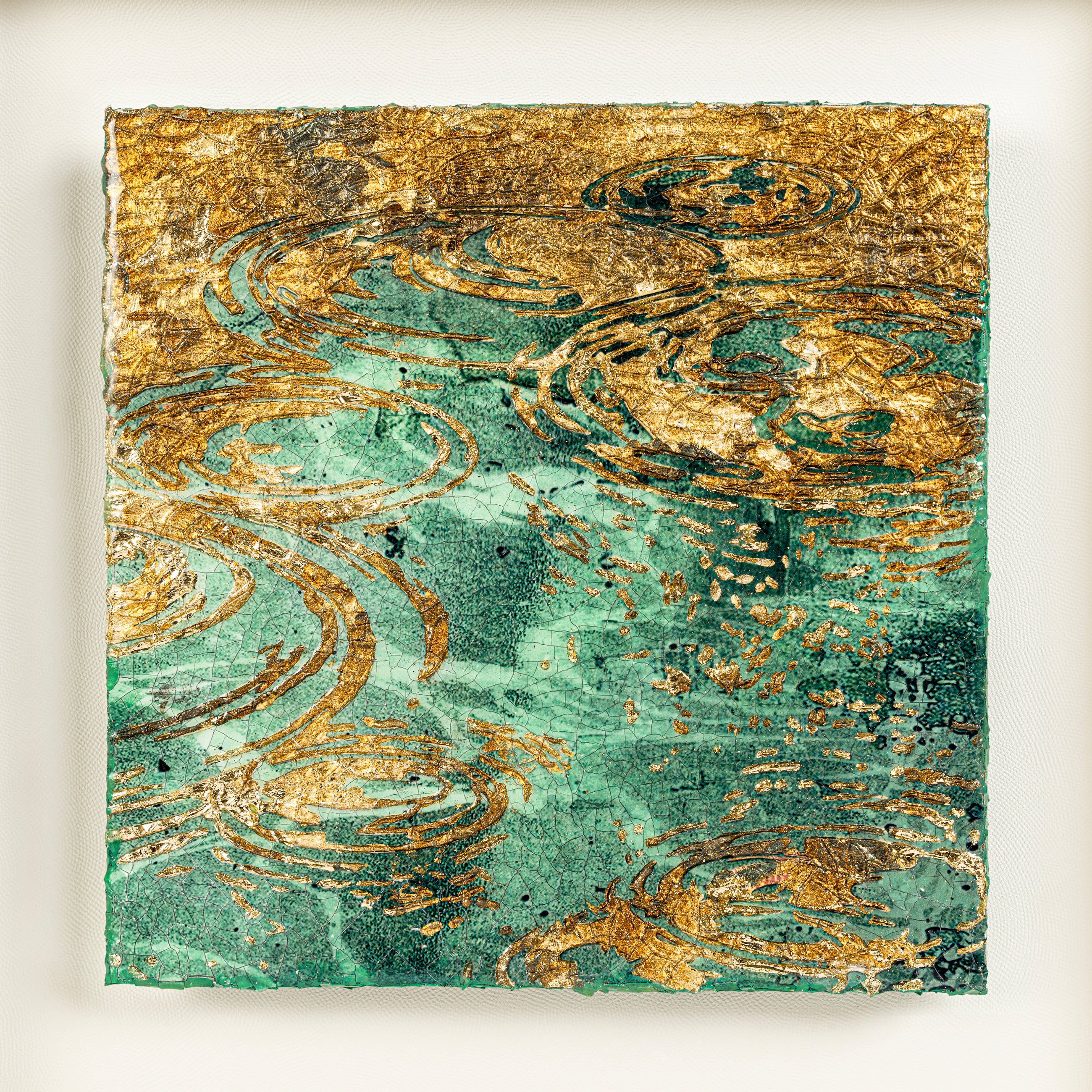 Still Water, Deep Current — Patinated Foil Grand · Aura Frame