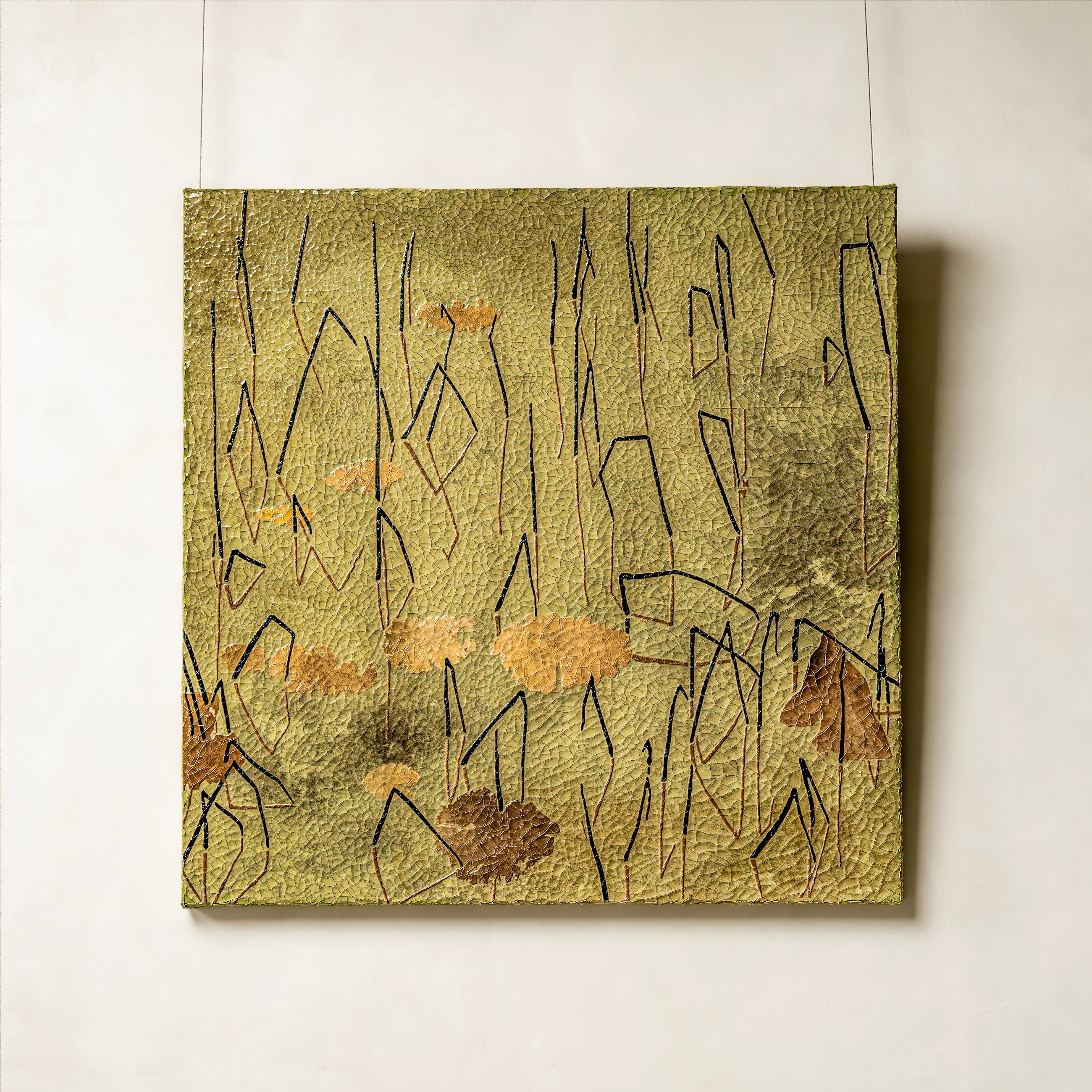 Lotus Serenade — full view of handcrafted wall art uniting wood and water element energies, with a serene lotus-inspired textured surface that evokes organic growth rising from still depths.